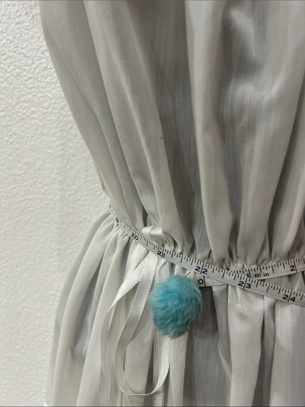 VTG. 1960s White Tiered Dress with Colorful Floral Embroidery - Picture 3 of 15